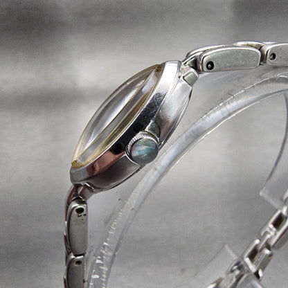 Seiko Tisse Watch Women 13mm Silver Dial Silver Tone Oval 1E20-3B40 New Battery2