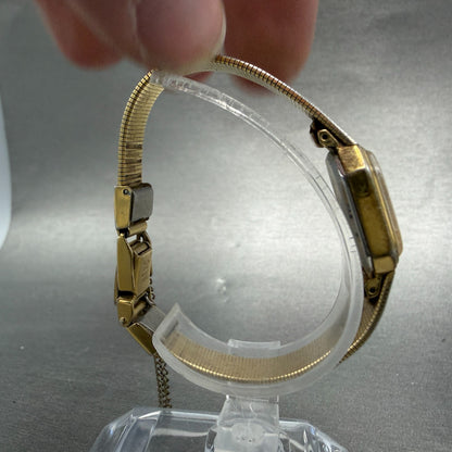 Seiko Watch Women 20mm Champagne Dial Gold Tone Octagon 1421-5619 New Battery8