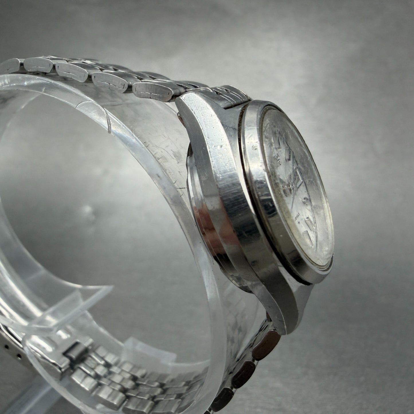 Seiko Automatic Watch Women 25mm Silver Dial Silver Tone Daydate 2206-0480 PARTS4