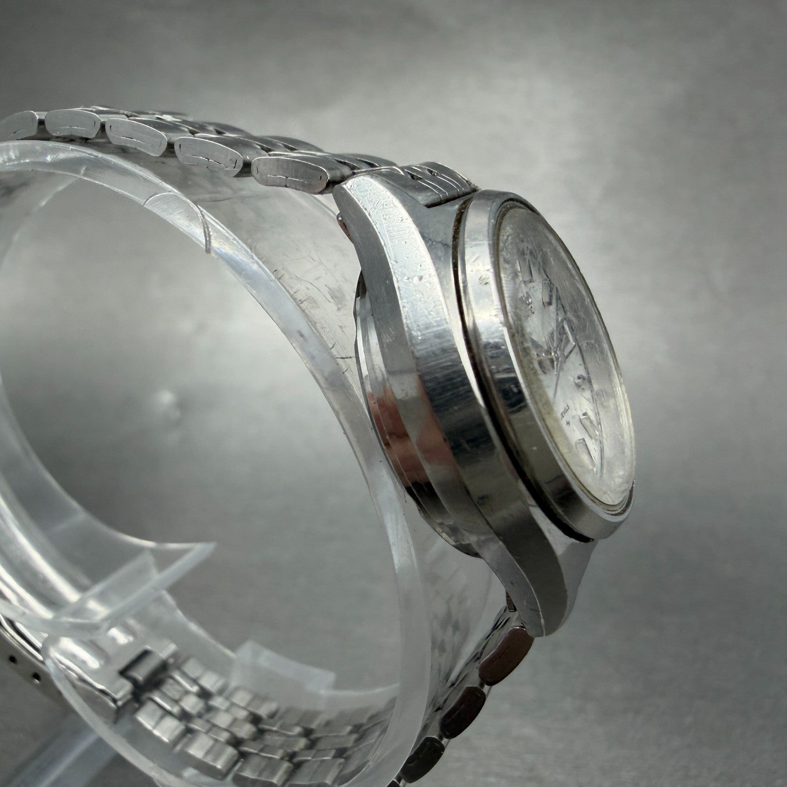 Seiko Automatic Watch Women 25mm Silver Dial Silver Tone Daydate 2206-0480 PARTS4