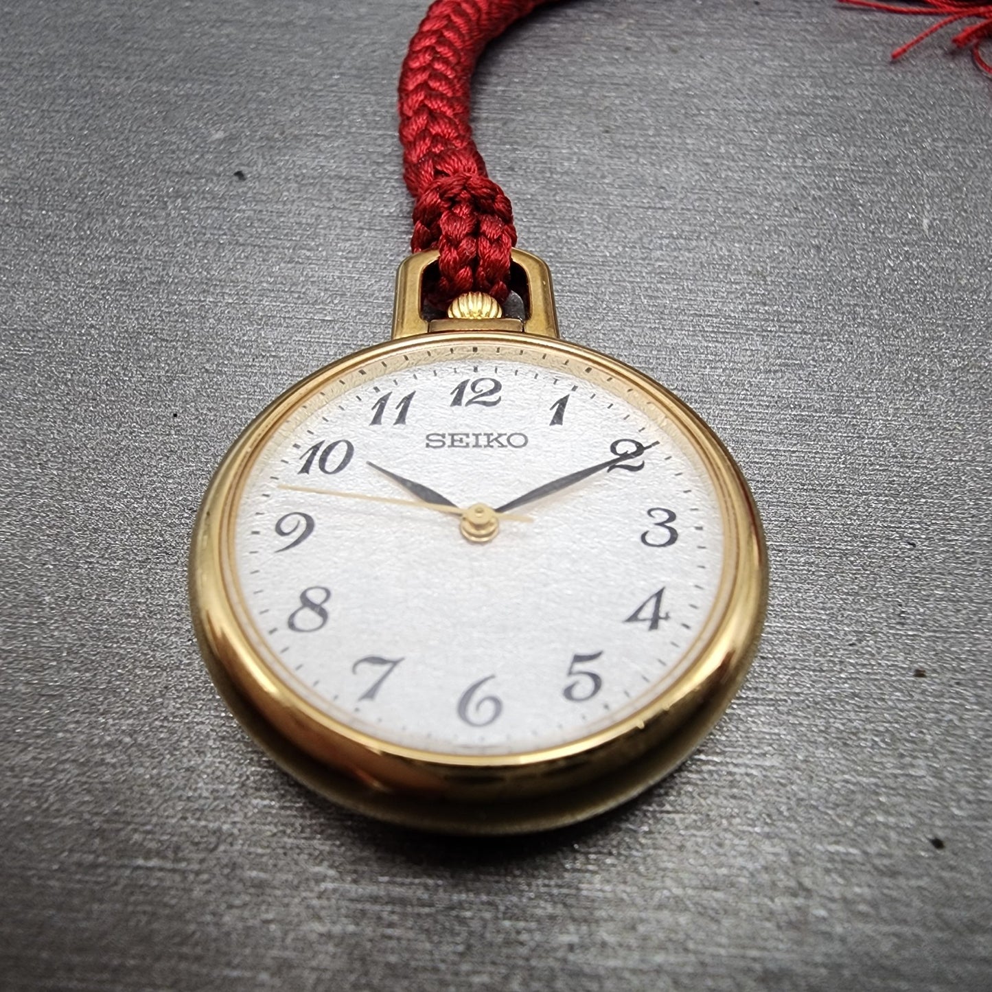 Seiko Pocket Watch Women 27mm Silver Dial Gold Tone ccccc New Battery2