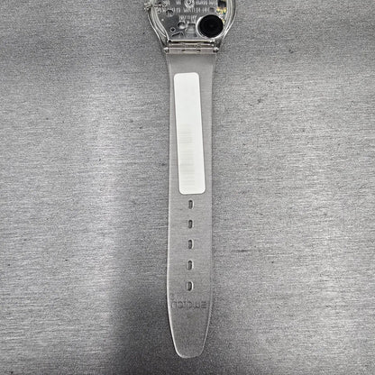 Swatch Jelly Skin Watch Men 34mm Skeleton Dial Clear Case SFK100 New Battery NOS10