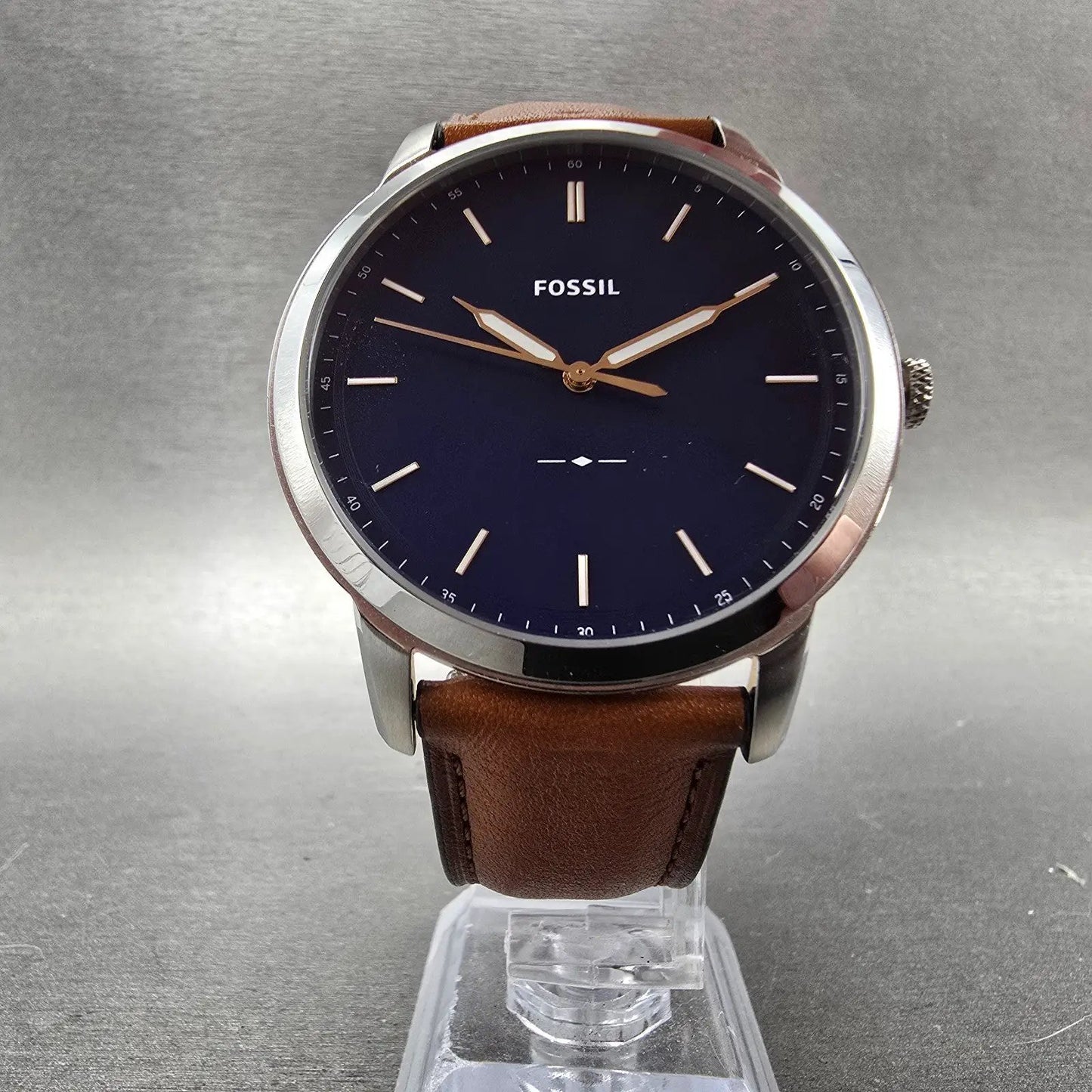 Fossil Watch Men 44mm Blue Dial Silver Tone FS5304 New Battery5