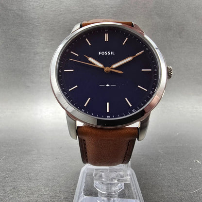 Fossil Watch Men 44mm Blue Dial Silver Tone FS5304 New Battery5