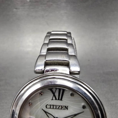 Citizen Eco-Drive Sunrise Watch Women 30mm MOP Dial Silver Tone EM0330-55D Runs4