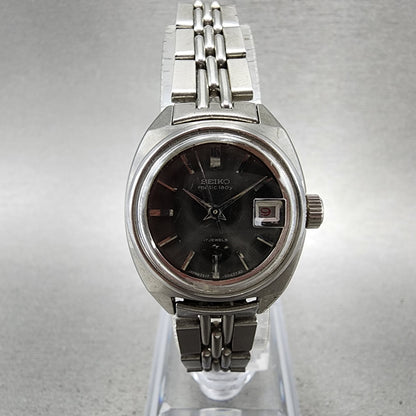 Seiko Matic Lady Watch Women 23mm Gray Dial Silver Tone Automatic 25170211 Runs0