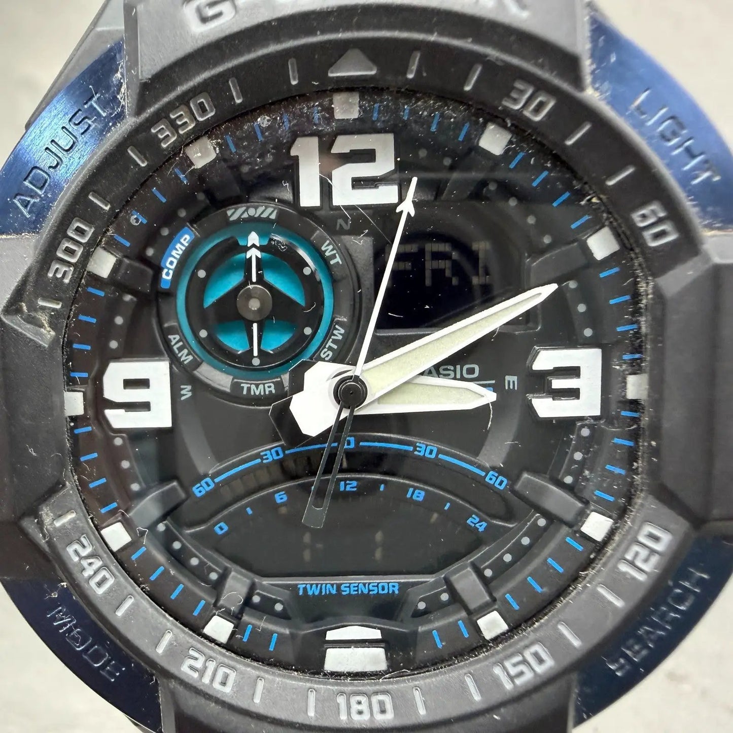 Casio G-Shock Gravity Master Watch Men 52mm Black Blue Analog Digital New Batt1