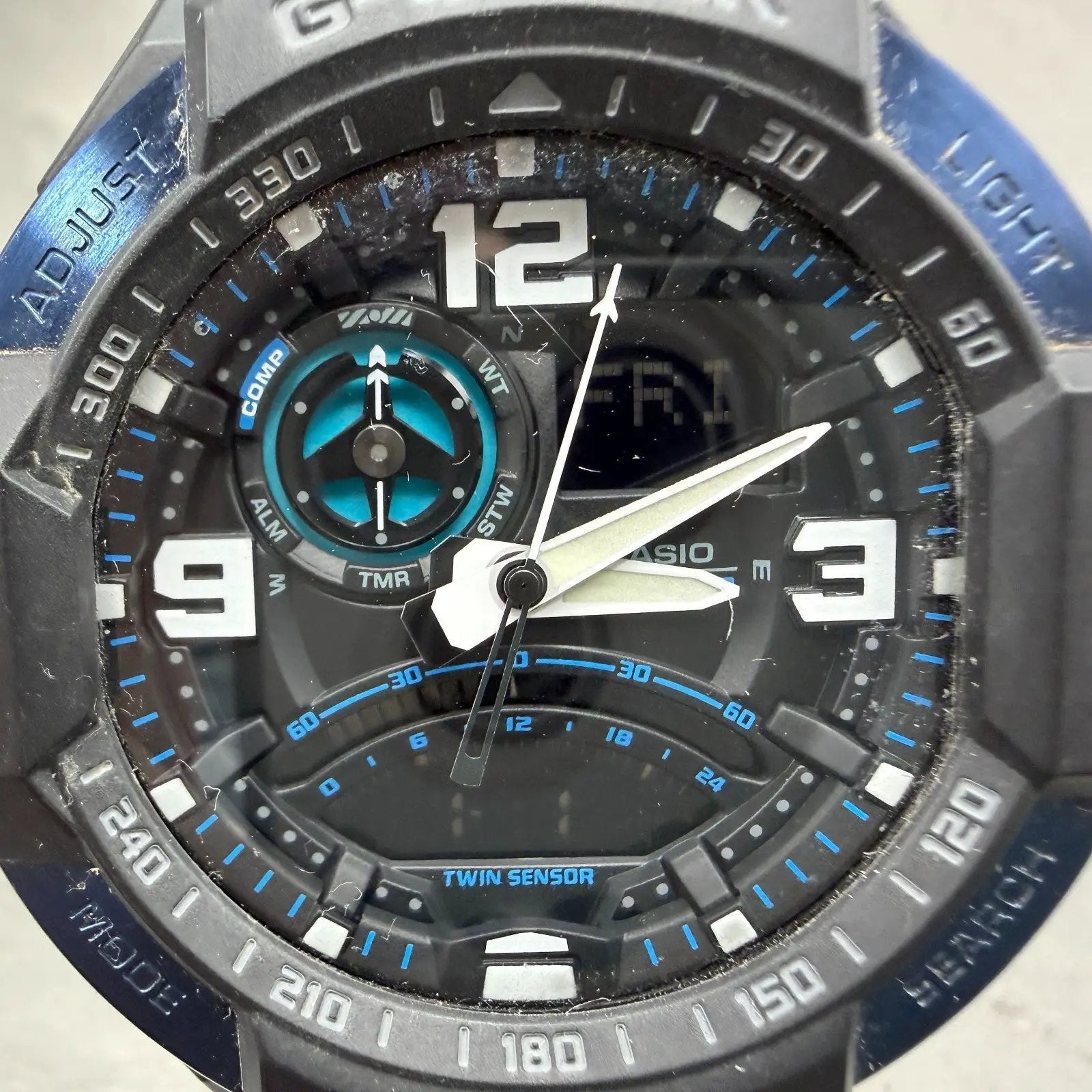 Casio G-Shock Gravity Master Watch Men 52mm Black Blue Analog Digital New Batt1