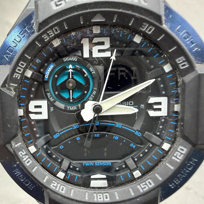 Casio G-Shock Gravity Master Watch Men 52mm Black Blue Analog Digital New Batt1