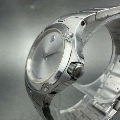 Movado Sports Edition Watch Women 27mm Silver Dial Stainless Steel New Battery A2