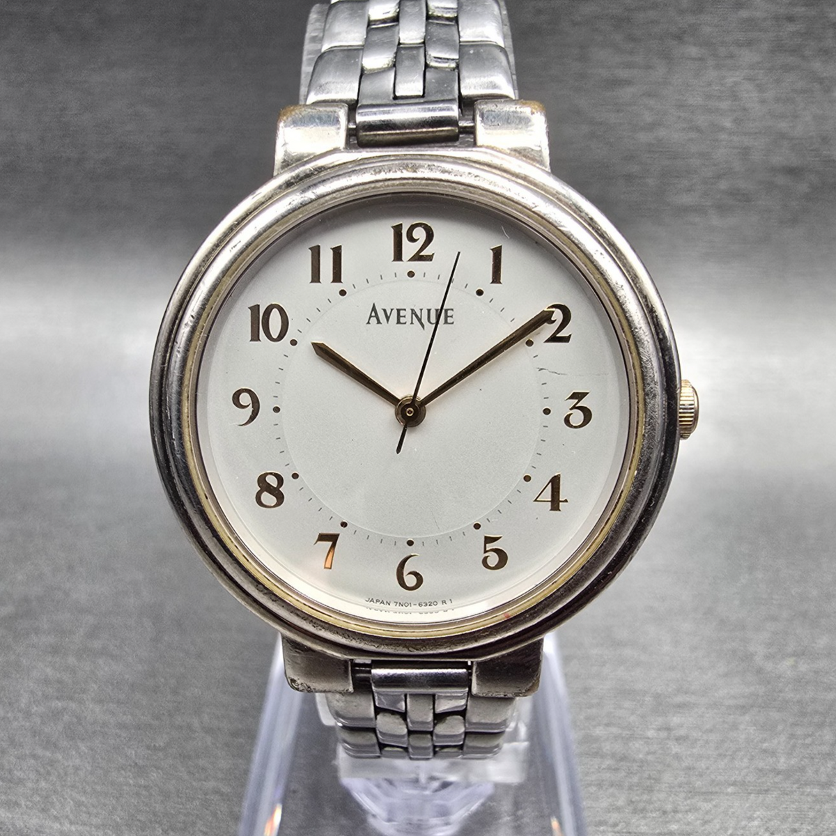 Seiko Avenue Watch Men 31mm White Dial Silver Tone Round 7N01-6270 New Battery0