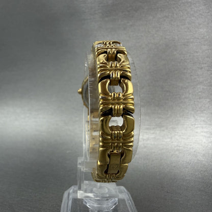 Bulova Crystal Watch Women 18mm Black Dial Gold Tone Crystal Bezel New Battery8