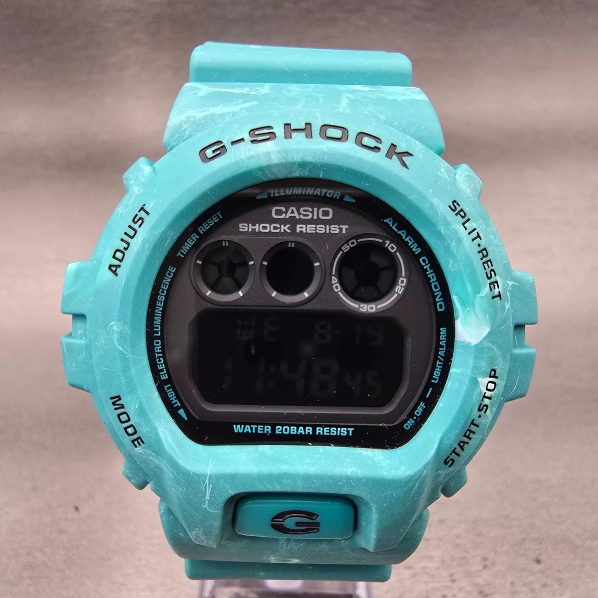 Casio G-Shock DW-6900WS Watch Men 50mm Black Dial Blue Chrono Alarm New Battery0