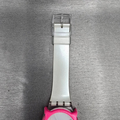 Swatch Snowcovered Watch Men 34mm White Dial Clear Case Daydate GK733 New Batt2