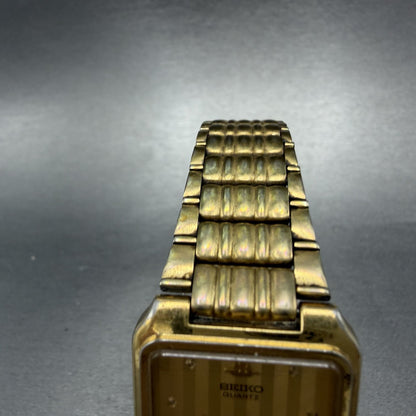 Seiko Tank Watch Men 26mm Champagne Dial Gold Tone Rectangle V701-5J00 PARTS5