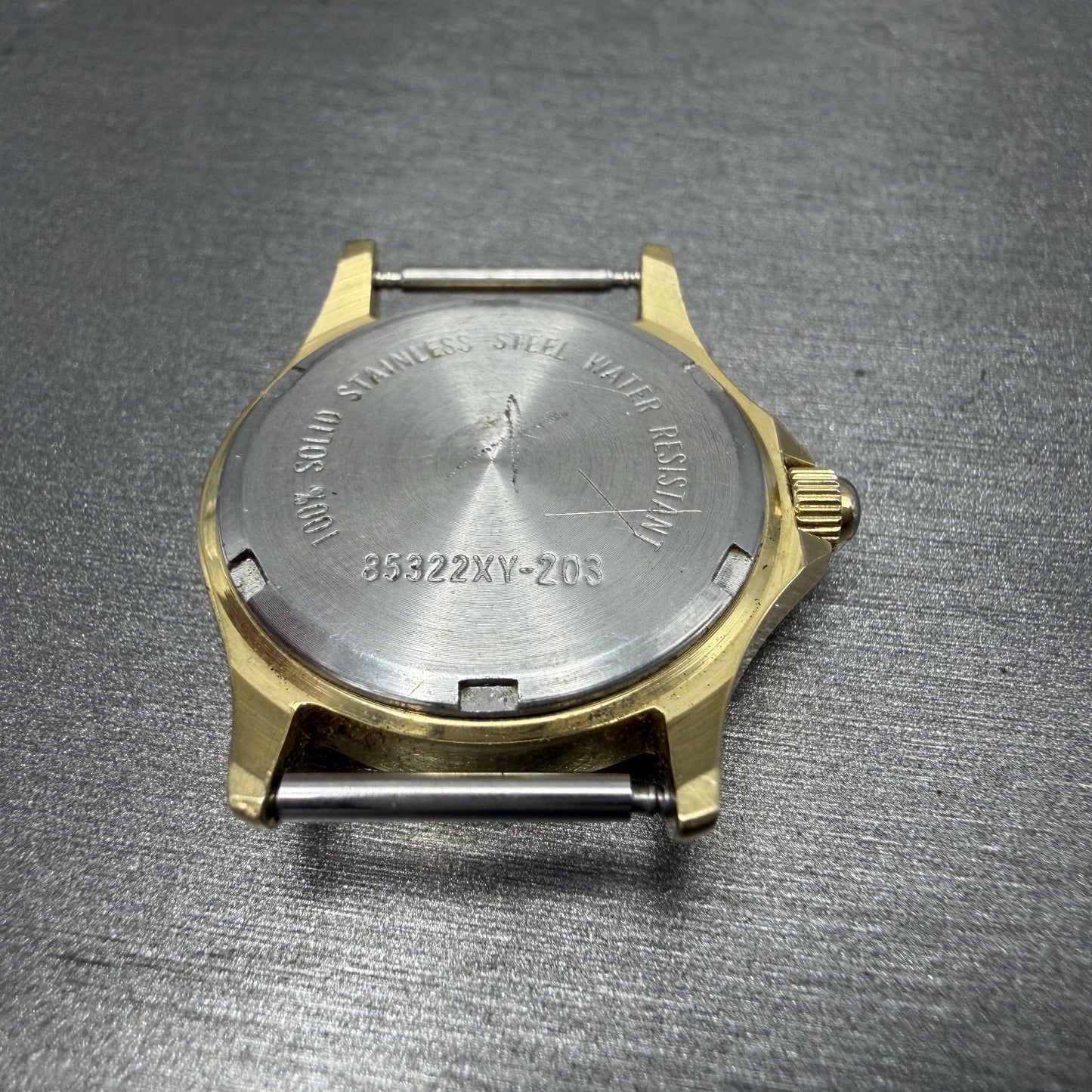 LL Bean Field Watch Women 27mm Gray Dial Gold Tone Date Round Vintage PARTS10