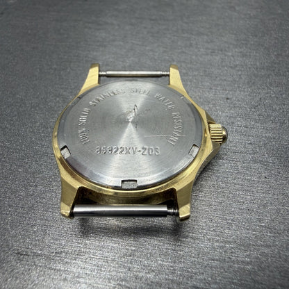LL Bean Field Watch Women 27mm Gray Dial Gold Tone Date Round Vintage PARTS10