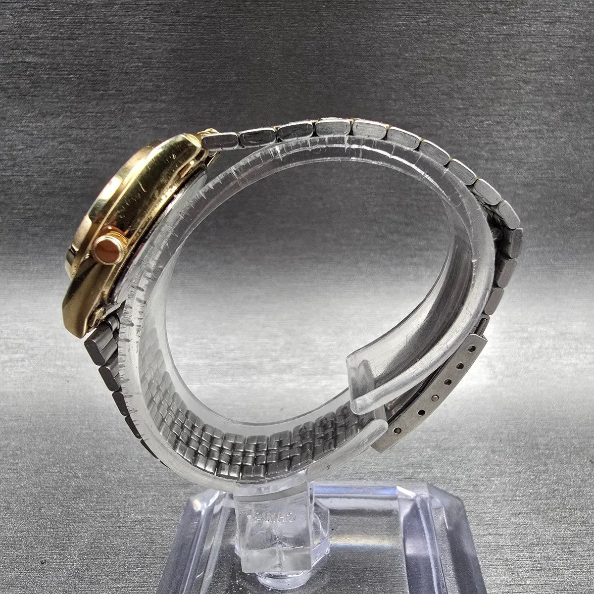 Seiko SQ Watch Women 23mm Gold Dial Gold Tone Daydate Round 2A23-0029 New Batt6