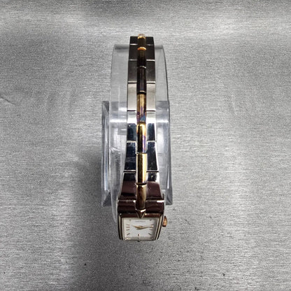 Seiko Tank Watch Women 13mm White Dial Two Tone Rectangle 2E20-0AY0 New Battery4