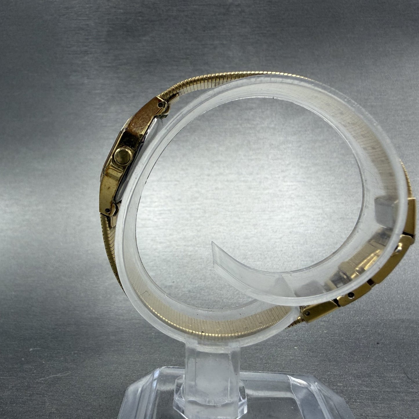 Seiko Watch Women 16mm Gold Dial Gold Tone Octagon 2C21-5409 New Battery6