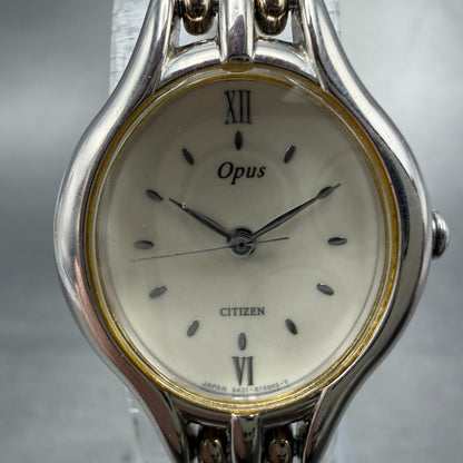 Citizen Opus Watch Women 21mm Cream Dial Silver Tone Oval 5431-H09505 New Batt1