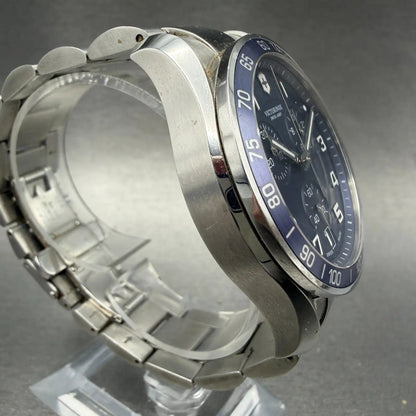 Victorinox Swiss Army Chrono Classic Watch Men 42mm Blue Dial Steel Date NewBatt3