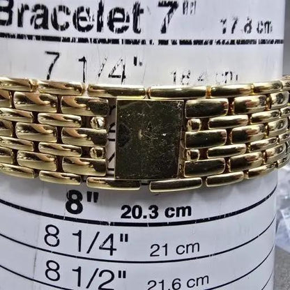 Wittnauer Watch Men 32mm Champagne Dial Gold Tone Round 5784 New Battery10