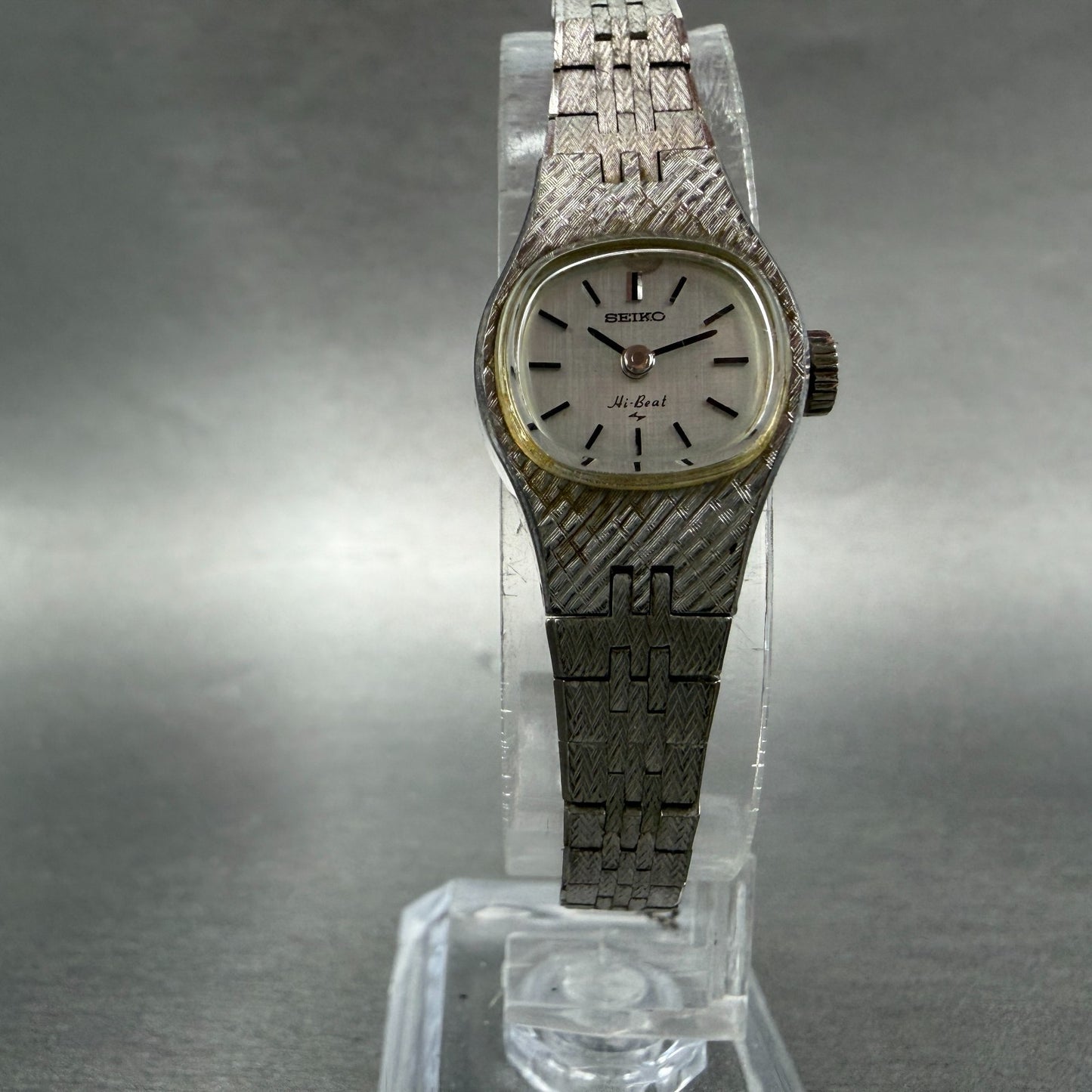 Seiko Watch Women 17mm Silver Dial Silver Tone Round 1120-3020 Manual Runs VTG5