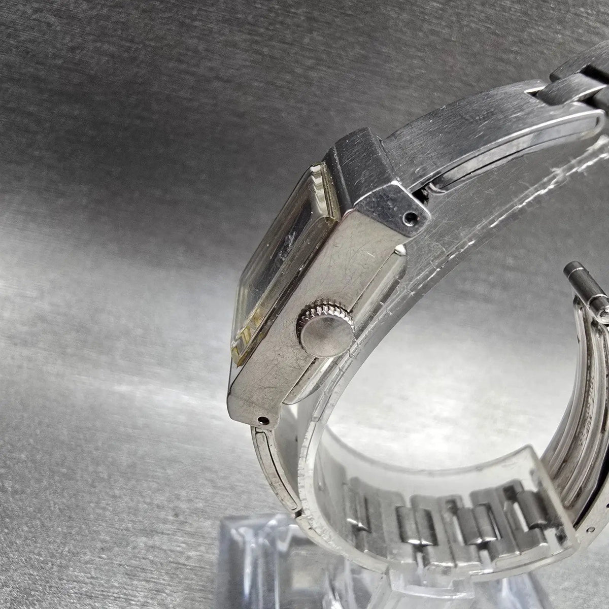 Seiko Watch Women 16mm Blue Dial Silver Tone Rectangle 1104-3409 Manual Wind2