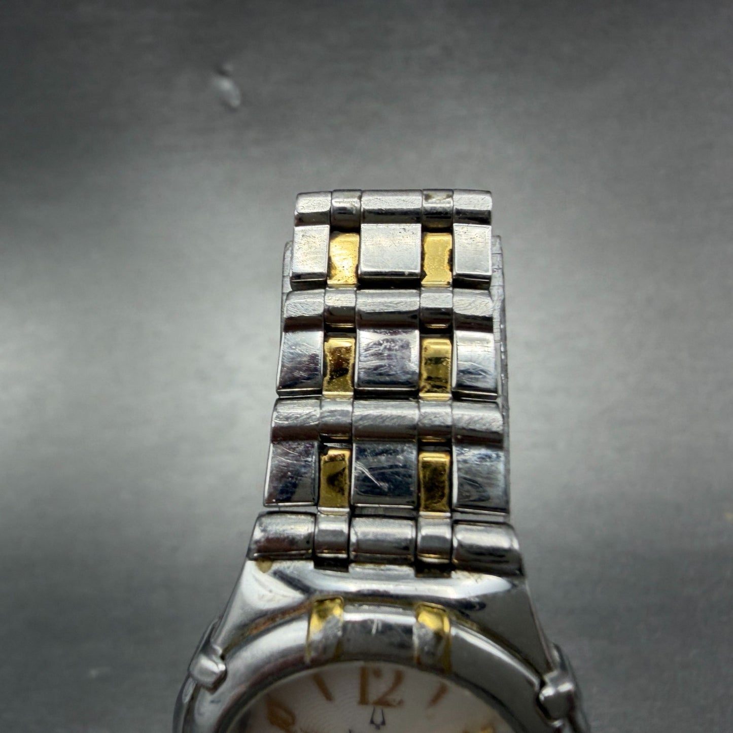 Bulova Watch Women 27mm White Dial Two Tone Date Round 98U26 New Battery4