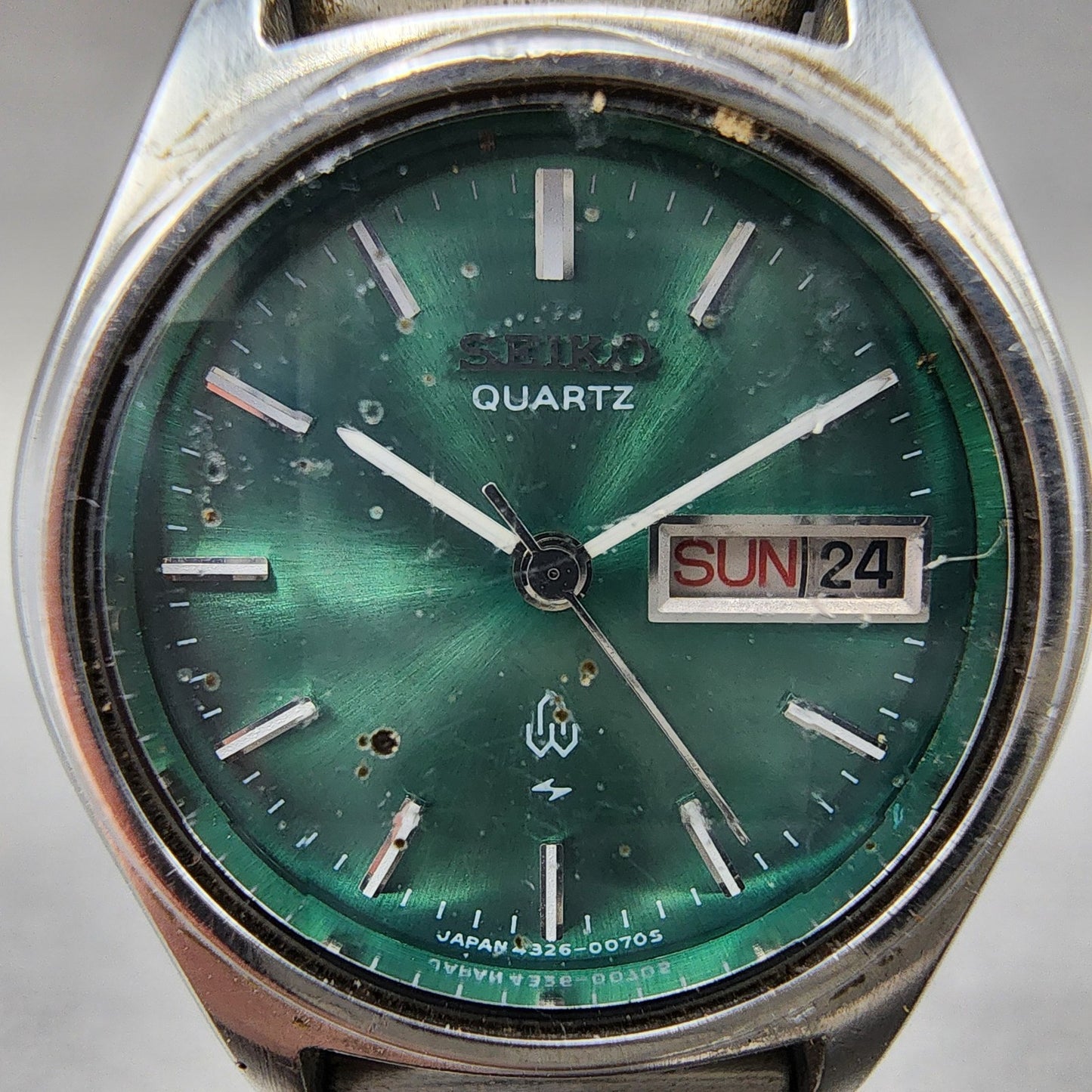 Seiko Watch Women 25mm Green Dial Silver Tone Daydate 43260070 New Battery1