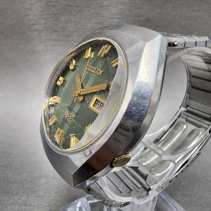 Citizen Seven Star V2 Watch Men 38mm Green Dial Steel Daydate 4771150K PARTS3