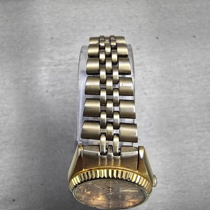 Seiko Watch Women 24mm Gold Dial Gold Tone Daydate Round 7N83-0049 New Battery4