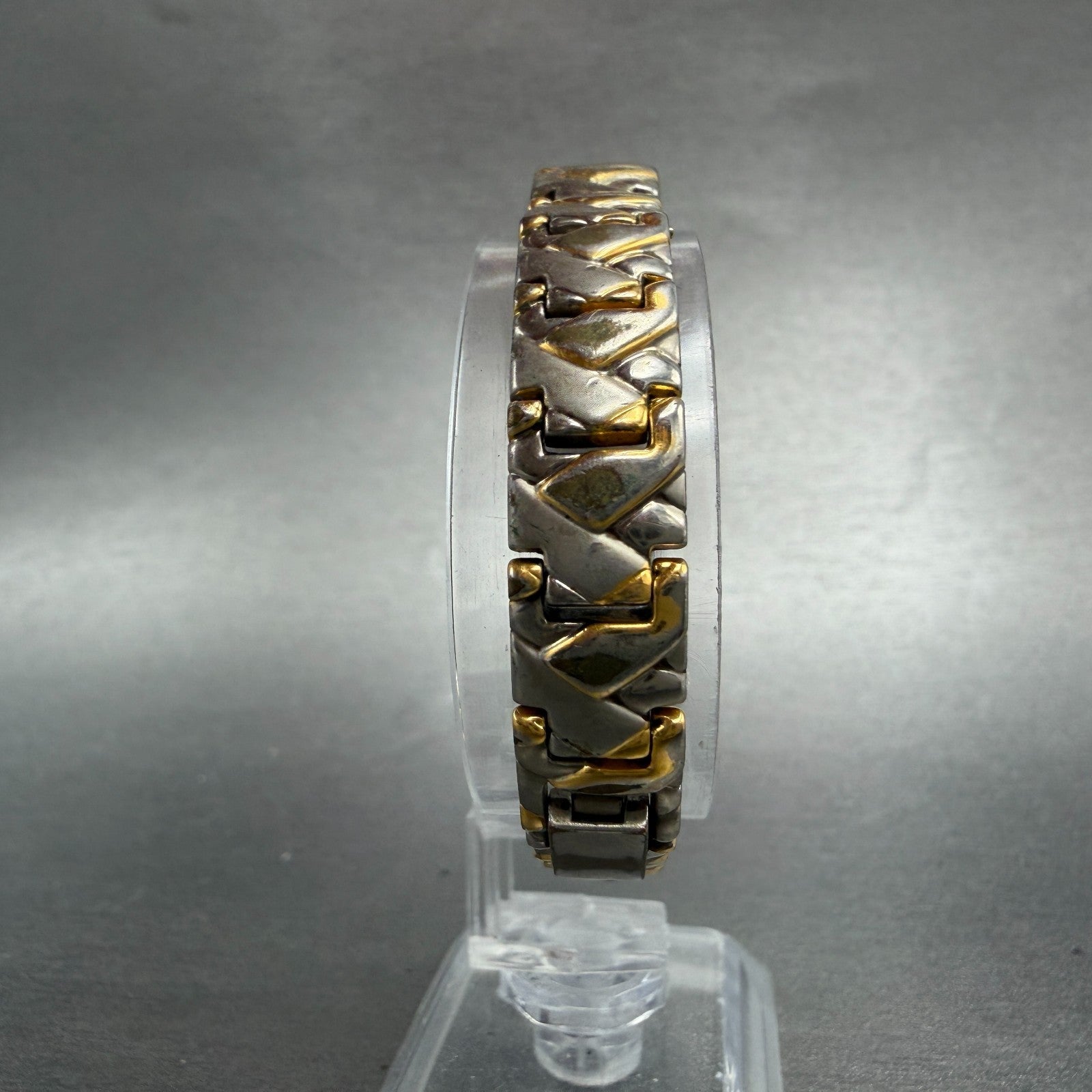 Seiko Watch Women 16mm White Dial Two Tone Hexagon 1N00-6R90 New Battery Vintage7