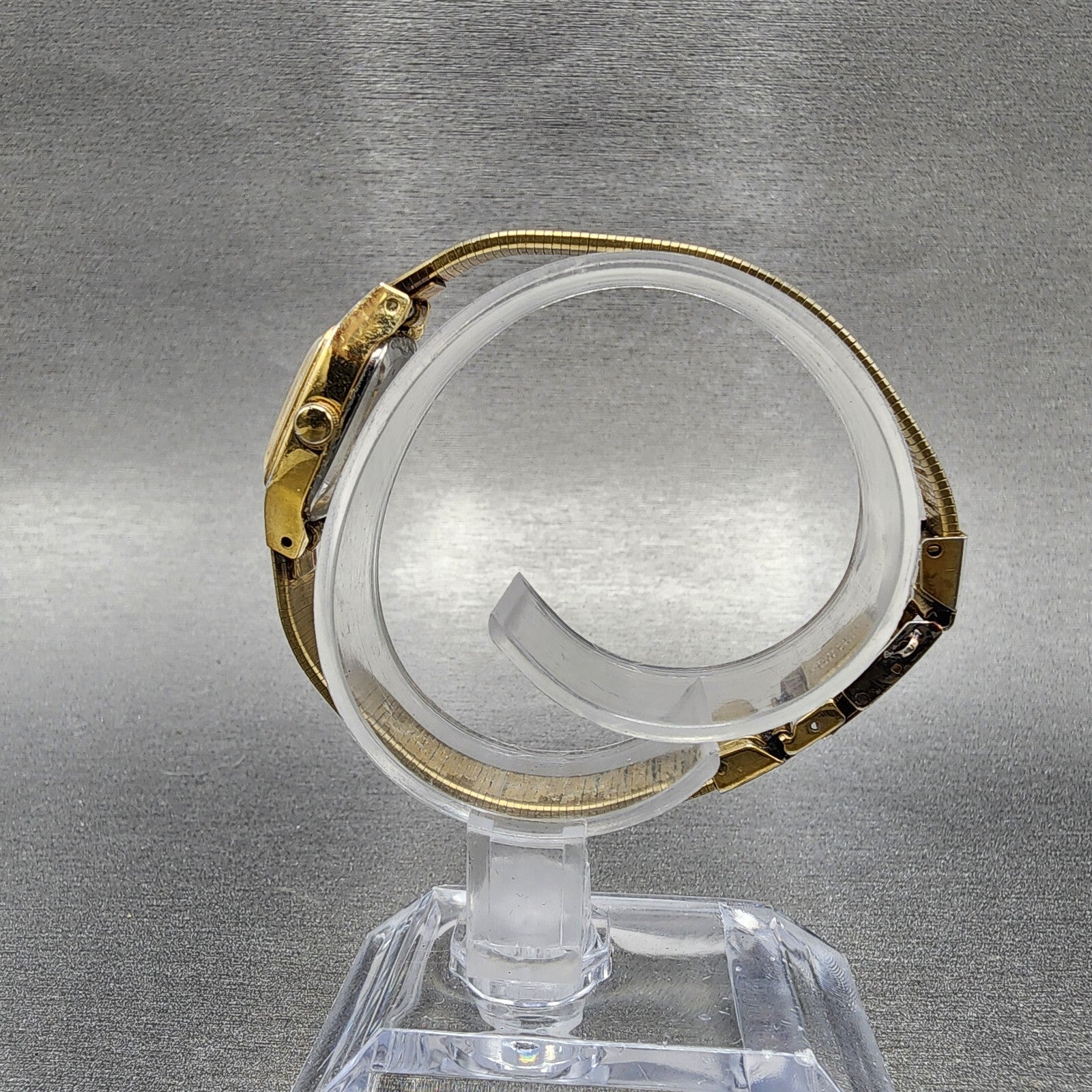 VTG Citizen Seven Watch Women 16mm Champagne Dial Gold Tone Rectangle New Batt6