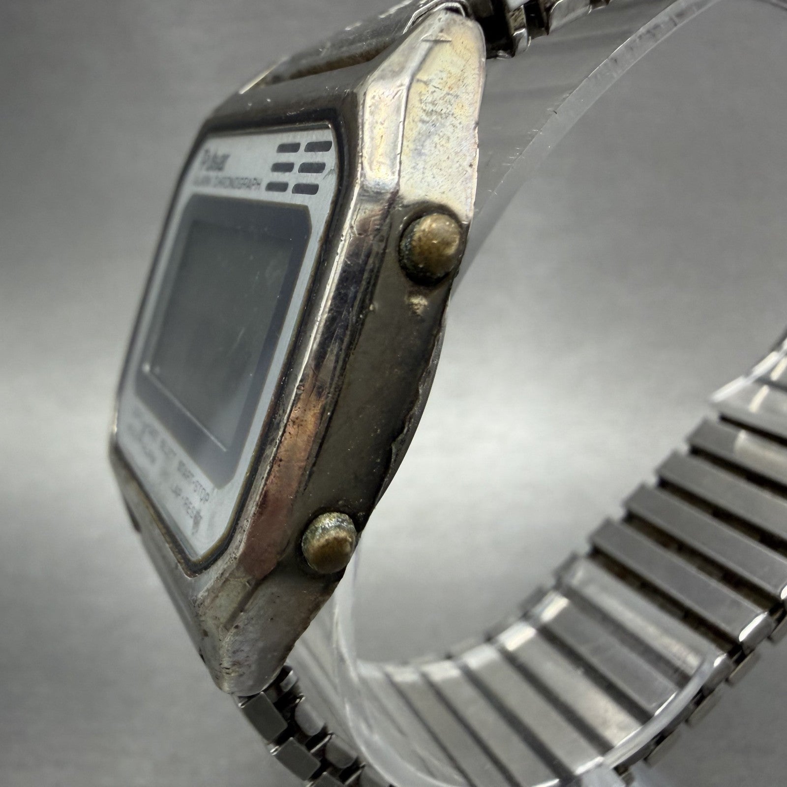 Pulsar Digital Watch Men 34mm Digital Silver Alarm Chrono READ! Y789-5059 NewBat2