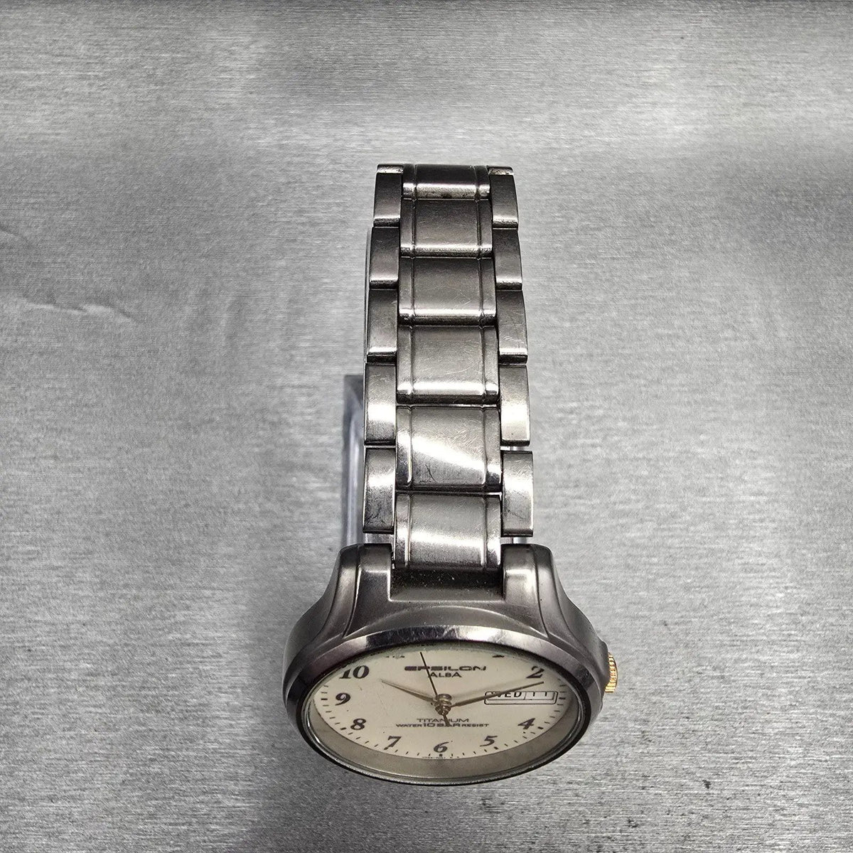 Seiko Alba Epsilon Watch Men 33mm Luminous Dial Titanium V743-7001 New Battery4