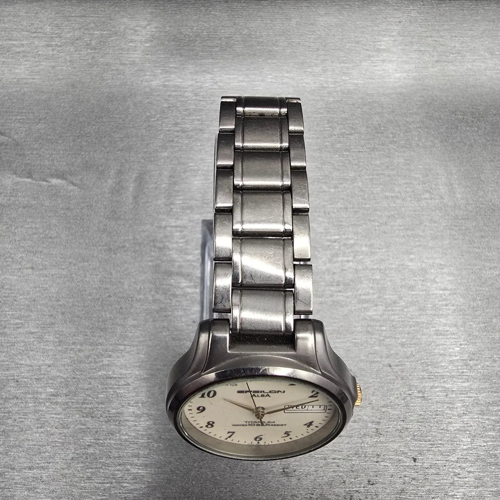 Seiko Alba Epsilon Watch Men 33mm Luminous Dial Titanium V743-7001 New Battery4