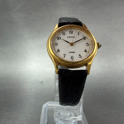 Citizen Exceed Watch Women 24mm White Dial Gold Tone Round 3330-H08410 New Batt5