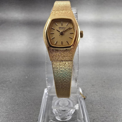 Seiko Watch Women 16mm Gold Dial Gold Tone Oval 2C21-5140 New Battery Vintage5