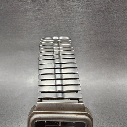 Gruen Tank Watch Men 28mm Black Dial Silver Tone Rectangle 192Y121 New Battery4