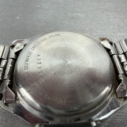 Seiko Digital Watch Men 33mm LCD Silver Tone Alarm Chrono A914-5A09 PARTS10