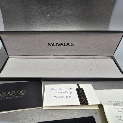 Movado Esperanza Watch Men 33mm Black Dial Two Tone 84.19.861 New Battery VHU15