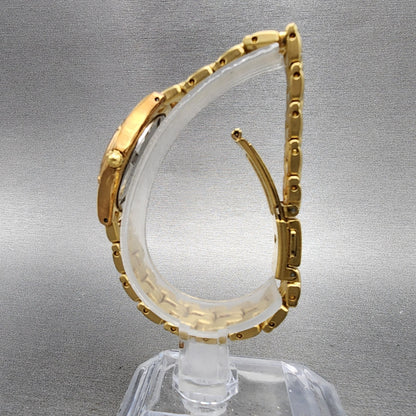 Seiko Watch Women 26mm Champagne Dial Gold Tone Date Round 7n820599 New Battery6