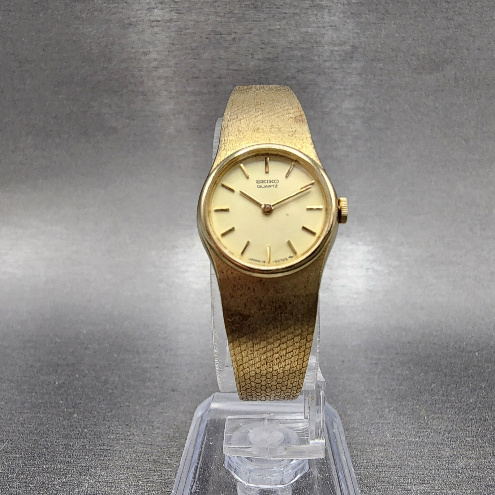 Seiko Watch Women 19mm Cream Dial Gold Tone Round 160079 New Battery VTG5