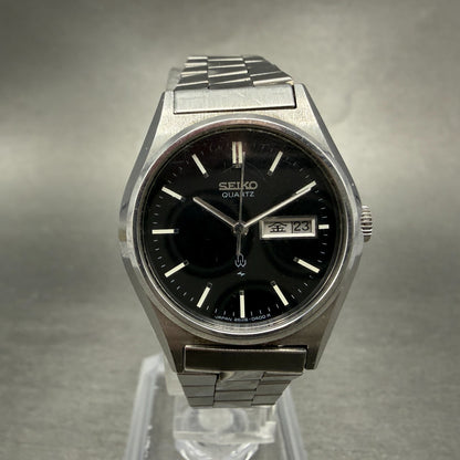 Seiko Watch Women 26mm Black Dial Silver Tone Daydate 2626-0050 New Battery0