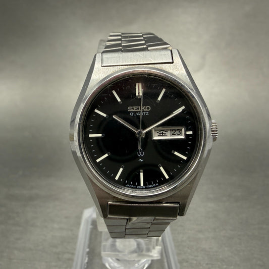Seiko Watch Women 26mm Black Dial Silver Tone Daydate 2626-0050 New Battery0