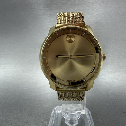 Movado Bold Evolution Watch Women 36mm Gold Dial Gold Tone Round READ!!! New Bat6