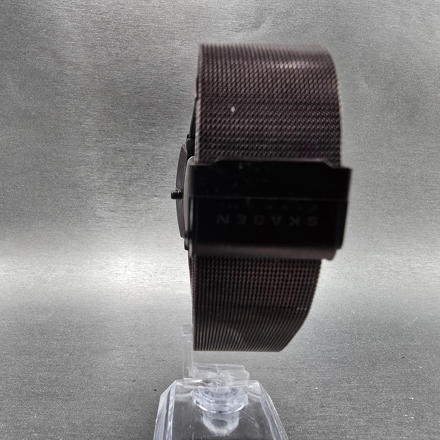 Skagen Watch Men 34mm Brown Dial Purple Tone Daydate Rectangle 396LTMD PARTS8