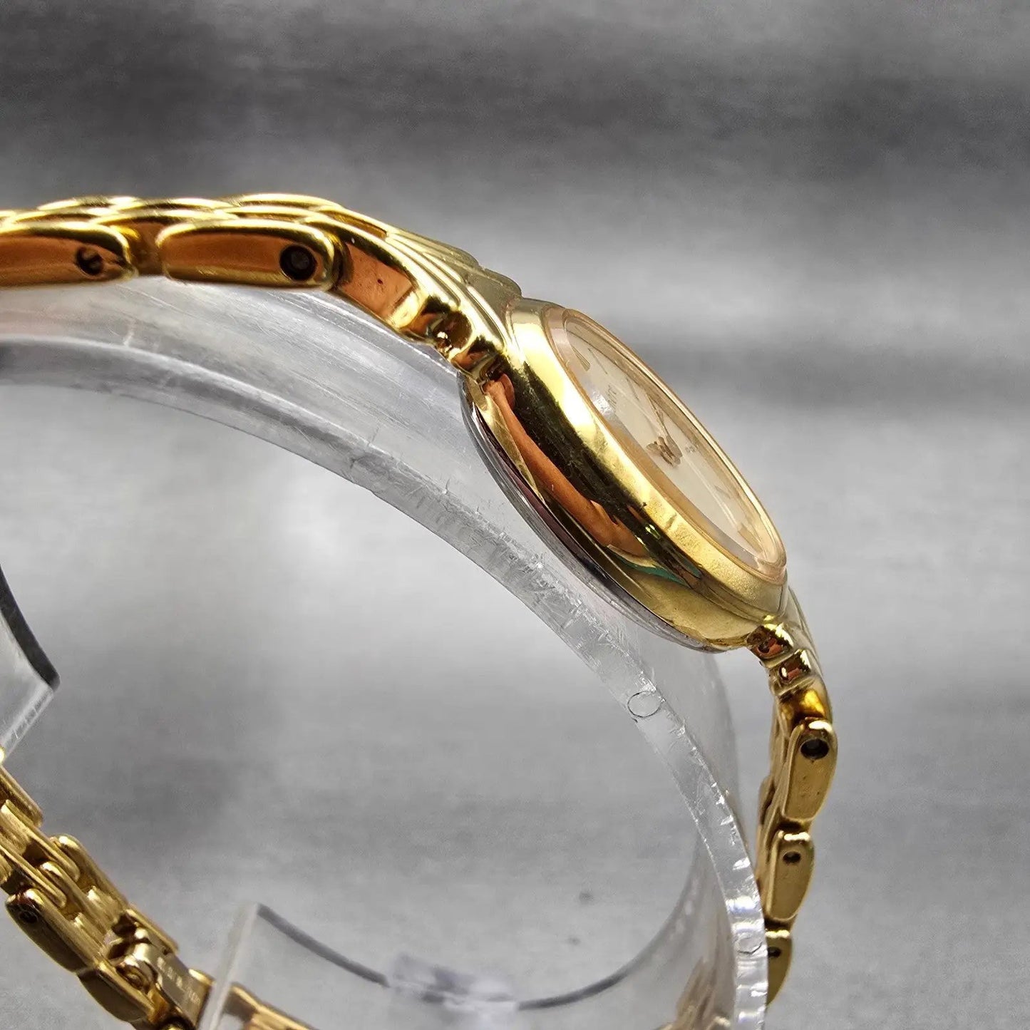 Citizen Chere Watch Women 15mm Champagne Dial Gold Tone Oval 4520-E50366 New Bat3